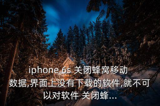 iphone 6s 關閉蜂窩移動 數(shù)據(jù),界面上沒有下載的軟件,就不可以對軟件 關閉蜂...