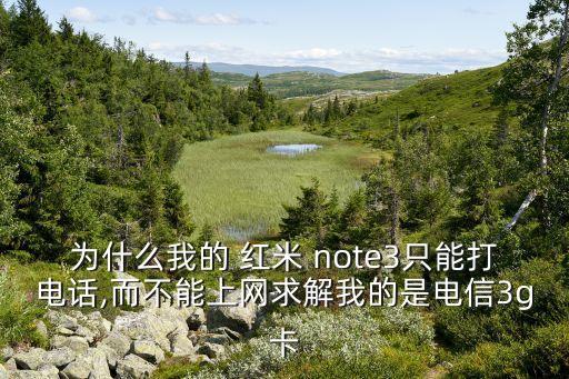 為什么我的 紅米 note3只能打電話,而不能上網(wǎng)求解我的是電信3g卡