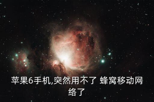 蘋果6手機,突然用不了 蜂窩移動網(wǎng)絡了