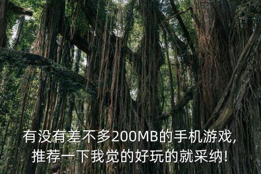 有沒(méi)有差不多200MB的手機(jī)游戲,推薦一下我覺(jué)的好玩的就采納!