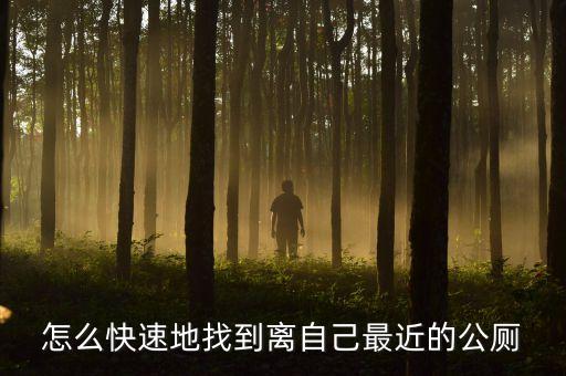 怎么快速地找到離自己最近的公廁