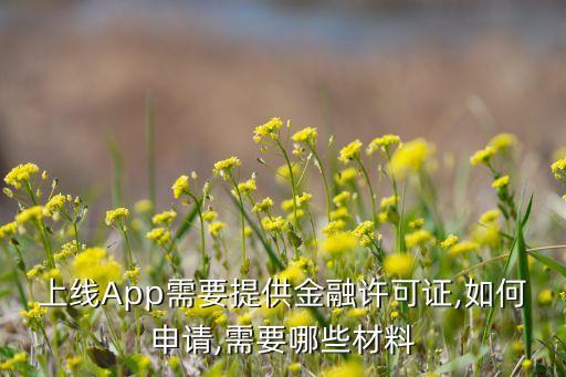 上線App需要提供金融許可證,如何申請(qǐng),需要哪些材料