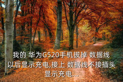我的 華為G520手機(jī)拔掉 數(shù)據(jù)線以后顯示充電,接上 數(shù)據(jù)線不接插頭顯示充電...