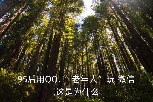 95后用QQ,“ 老年人”玩 微信,這是為什么