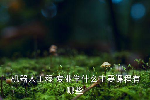  機(jī)器人工程 專業(yè)學(xué)什么主要課程有哪些