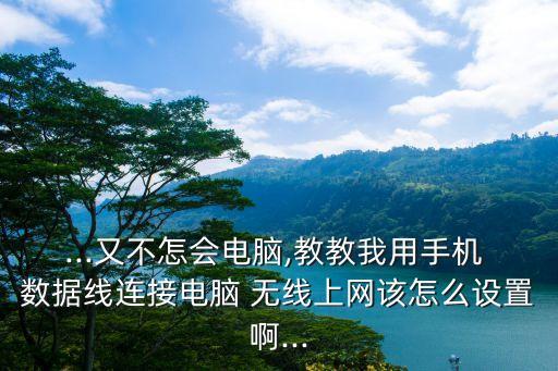 ...又不怎會電腦,教教我用手機 數(shù)據(jù)線連接電腦 無線上網(wǎng)該怎么設置啊...