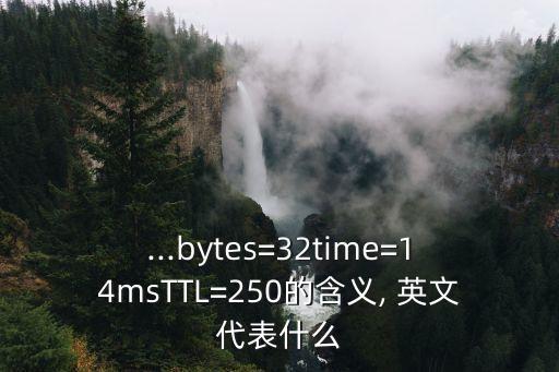 ...bytes=32time=14msTTL=250的含義, 英文代表什么