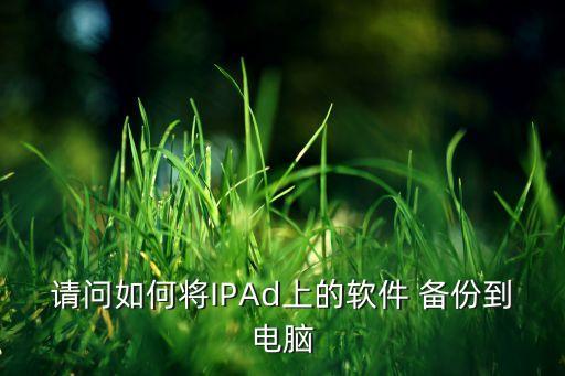請問如何將IPAd上的軟件 備份到電腦