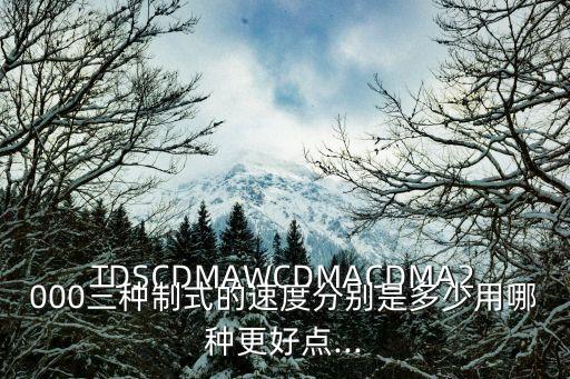 TDSCDMAWCDMACDMA2000三種制式的速度分別是多少用哪種更好點(diǎn)...