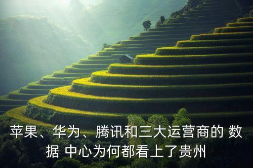 蘋果、華為、騰訊和三大運(yùn)營(yíng)商的 數(shù)據(jù) 中心為何都看上了貴州