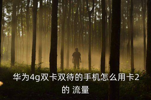  華為4g雙卡雙待的手機怎么用卡2的 流量
