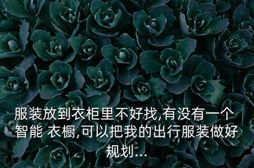 服裝放到衣柜里不好找,有沒有一個 智能 衣櫥,可以把我的出行服裝做好規(guī)劃...