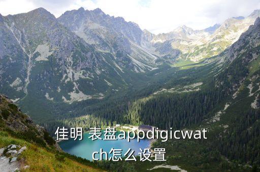  佳明 表盤appdigicwatch怎么設(shè)置