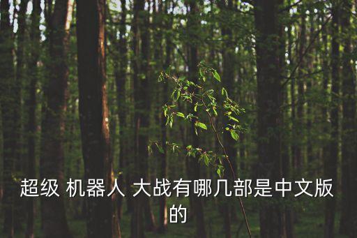 超級(jí) 機(jī)器人 大戰(zhàn)有哪幾部是中文版的