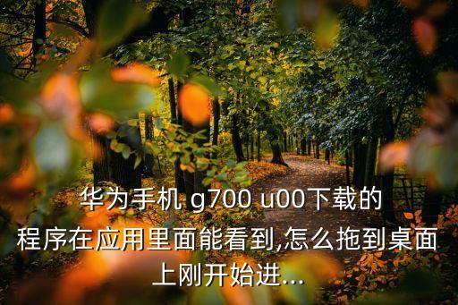  華為手機 g700 u00下載的程序在應(yīng)用里面能看到,怎么拖到桌面上剛開始進(jìn)...