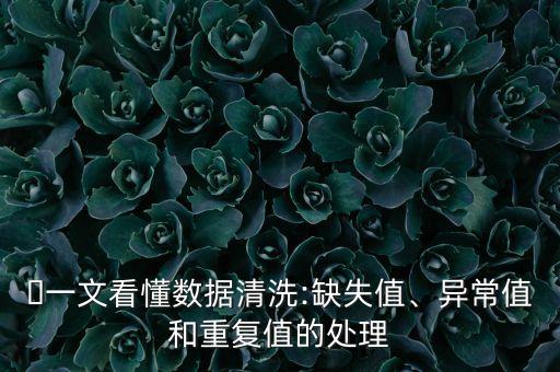 ?一文看懂?dāng)?shù)據(jù)清洗:缺失值、異常值和重復(fù)值的處理