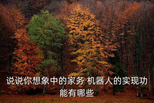 說(shuō)說(shuō)你想象中的家務(wù) 機(jī)器人的實(shí)現(xiàn)功能有哪些