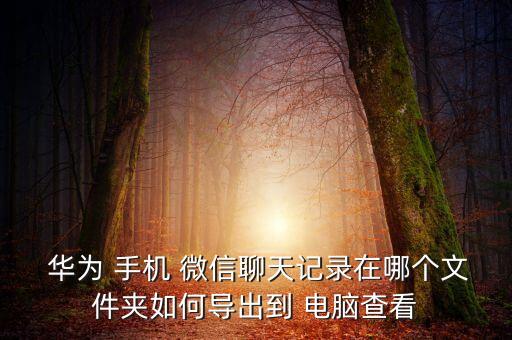 華為手機微信數據導入電腦