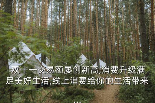  雙十一交易額屢創(chuàng)新高,消費(fèi)升級(jí)滿足美好生活,線上消費(fèi)給你的生活帶來...