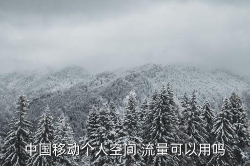 中國移動個人空間 流量可以用嗎