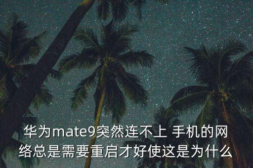 華為mate9突然連不上 手機(jī)的網(wǎng)絡(luò)總是需要重啟才好使這是為什么