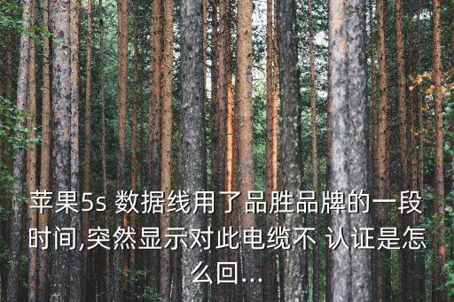 蘋果5s 數(shù)據(jù)線用了品勝品牌的一段時間,突然顯示對此電纜不 認證是怎么回...