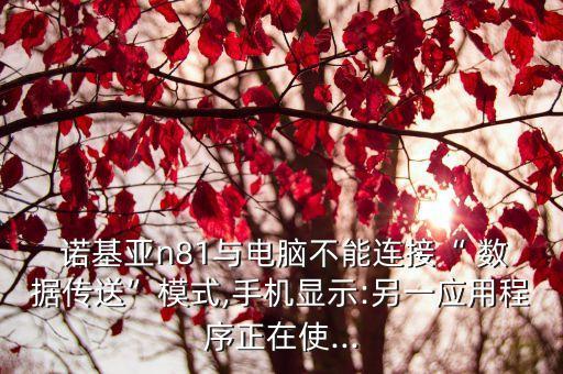  諾基亞n81與電腦不能連接“ 數(shù)據(jù)傳送”模式,手機(jī)顯示:另一應(yīng)用程序正在使...