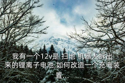 我有一個12v是 掃地 機器人拆出來的鋰離子電池,如何改造一個充電裝置...