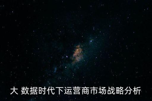 大 數(shù)據(jù)時(shí)代下運(yùn)營(yíng)商市場(chǎng)戰(zhàn)略分析