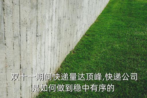  雙十一期間快遞量達頂峰,快遞公司是如何做到穩(wěn)中有序的
