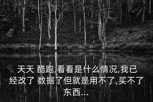  天天 酷跑,看看是什么情況,我已經(jīng)改了 數(shù)據(jù)了但就是用不了,買不了東西...