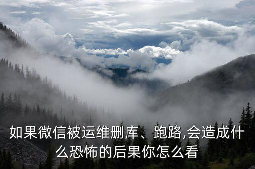 如果微信被運維刪庫、跑路,會造成什么恐怖的后果你怎么看