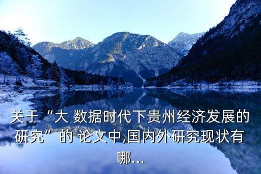 關(guān)于“大 數(shù)據(jù)時代下貴州經(jīng)濟發(fā)展的研究”的 論文中,國內(nèi)外研究現(xiàn)狀有哪...