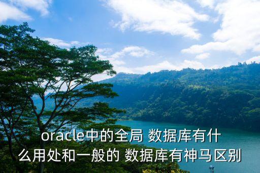  oracle中的全局 數(shù)據(jù)庫有什么用處和一般的 數(shù)據(jù)庫有神馬區(qū)別