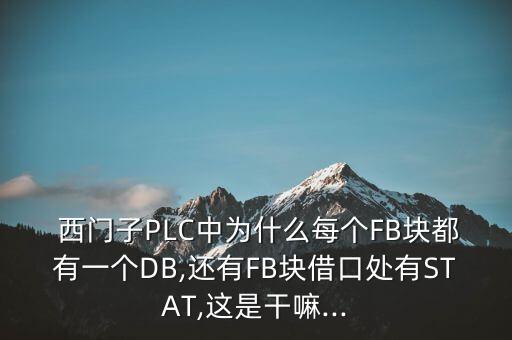  西門子PLC中為什么每個FB塊都有一個DB,還有FB塊借口處有STAT,這是干嘛...