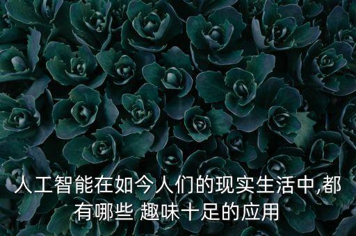 人工智能在如今人們的現(xiàn)實生活中,都有哪些 趣味十足的應(yīng)用