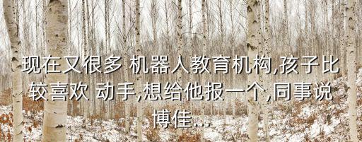 現(xiàn)在又很多 機(jī)器人教育機(jī)構(gòu),孩子比較喜歡 動(dòng)手,想給他報(bào)一個(gè),同事說博佳...