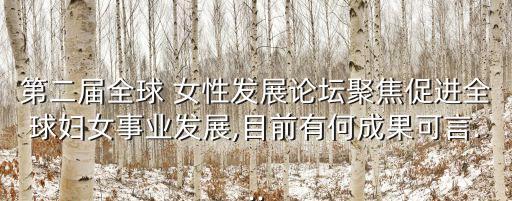 第二屆全球 女性發(fā)展論壇聚焦促進全球婦女事業(yè)發(fā)展,目前有何成果可言...