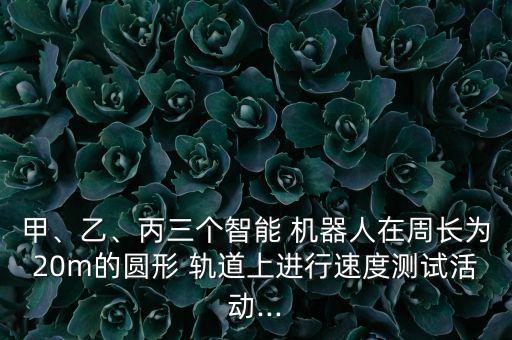 甲、乙、丙三個(gè)智能 機(jī)器人在周長為20m的圓形 軌道上進(jìn)行速度測試活動...