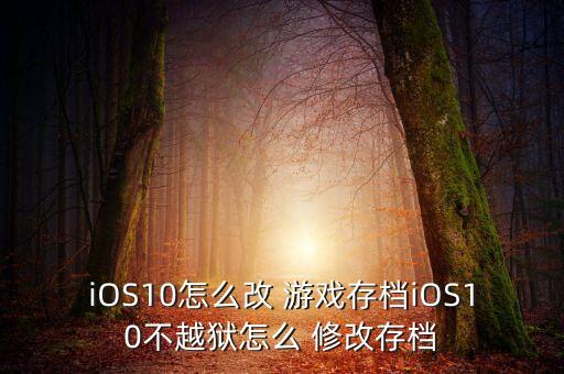 iOS10怎么改 游戲存檔iOS10不越獄怎么 修改存檔