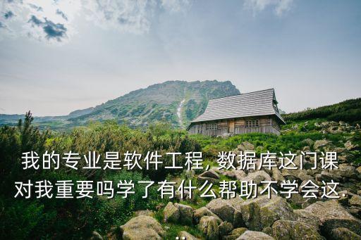 我的專業(yè)是軟件工程, 數(shù)據(jù)庫(kù)這門(mén)課對(duì)我重要嗎學(xué)了有什么幫助不學(xué)會(huì)這...