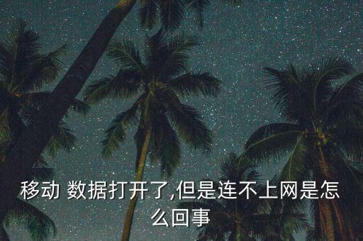 移動 數(shù)據(jù)打開了,但是連不上網(wǎng)是怎么回事