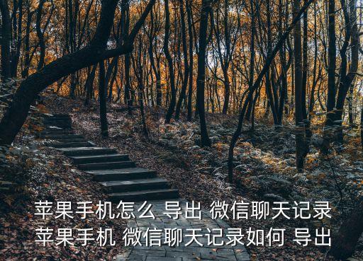  蘋果手機(jī)怎么 導(dǎo)出 微信聊天記錄 蘋果手機(jī) 微信聊天記錄如何 導(dǎo)出