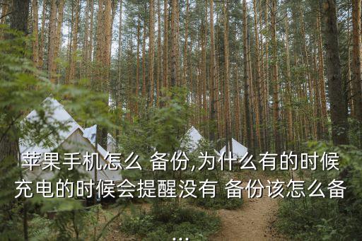 蘋果手機怎么 備份,為什么有的時候充電的時候會提醒沒有 備份該怎么備...