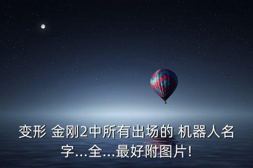 變形 金剛2中所有出場(chǎng)的 機(jī)器人名字...全...最好附圖片!
