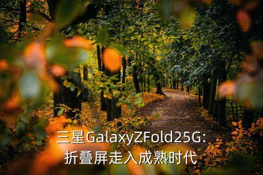 三星GalaxyZFold25G:折疊屏走入成熟時代