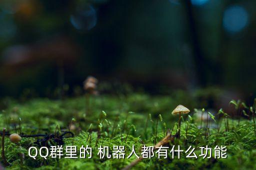 QQ群里的 機器人都有什么功能