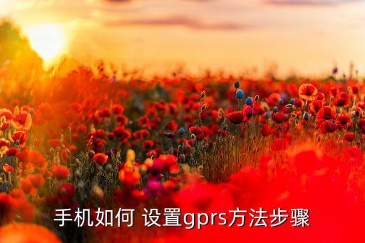 手機(jī)如何 設(shè)置gprs方法步驟