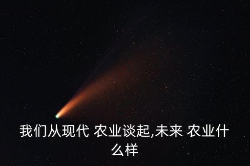 我們從現(xiàn)代 農(nóng)業(yè)談起,未來 農(nóng)業(yè)什么樣