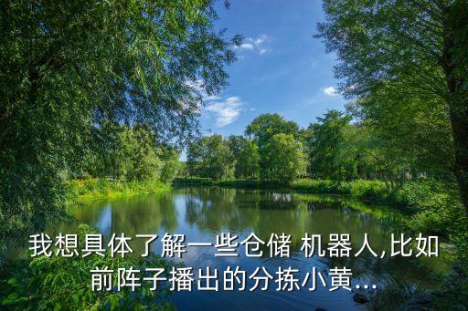 我想具體了解一些倉儲 機器人,比如前陣子播出的分揀小黃...